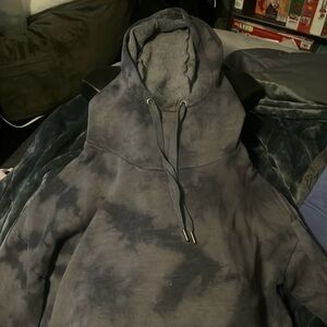 Tie dye gray hoodie.